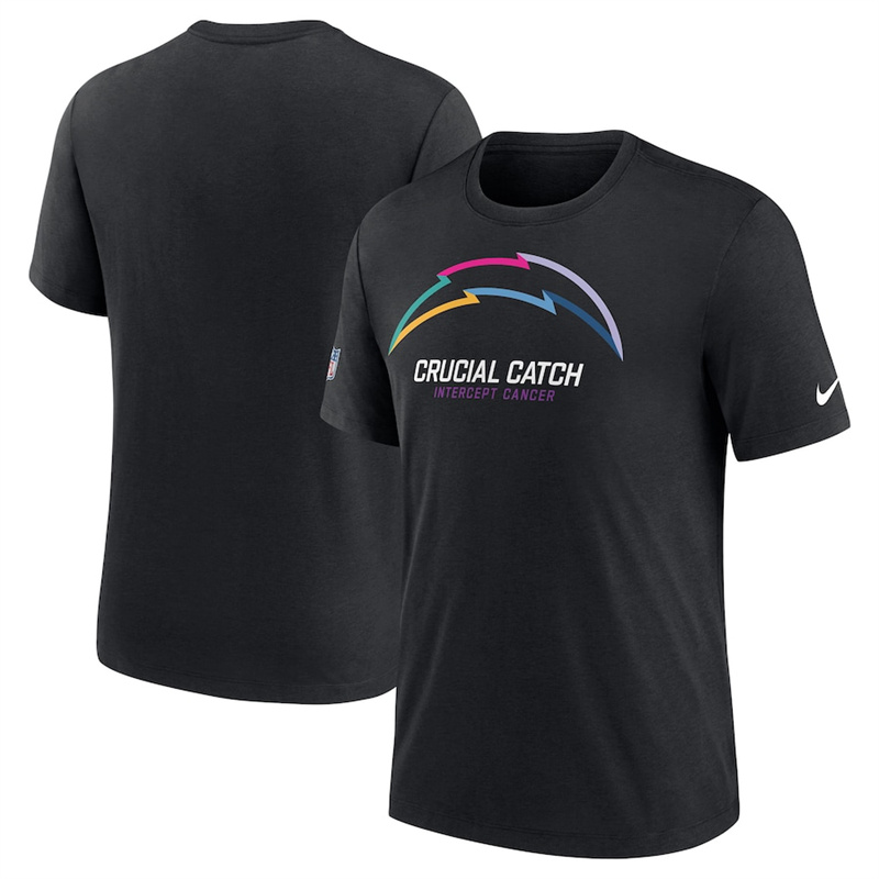 Men's Los Angeles Chargers Black 2024 Crucial Catch T-Shirt